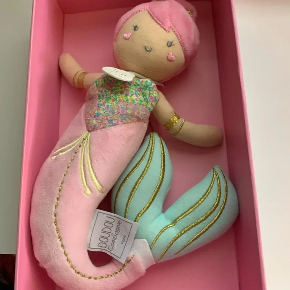 Doudou et Compagnie Paris Alizée Mermaid Doll Plush Toy Mermaid Collectible